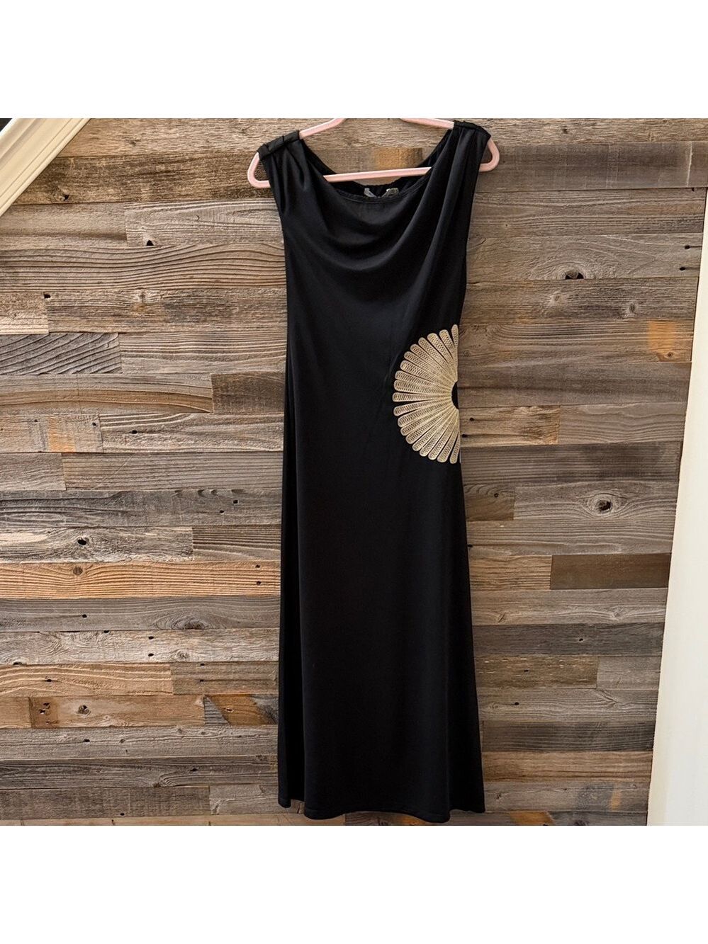 Mon Renn Black Yarah Floral Embroidery Maxi Dress Size Small NWT - Picture 3 of 12